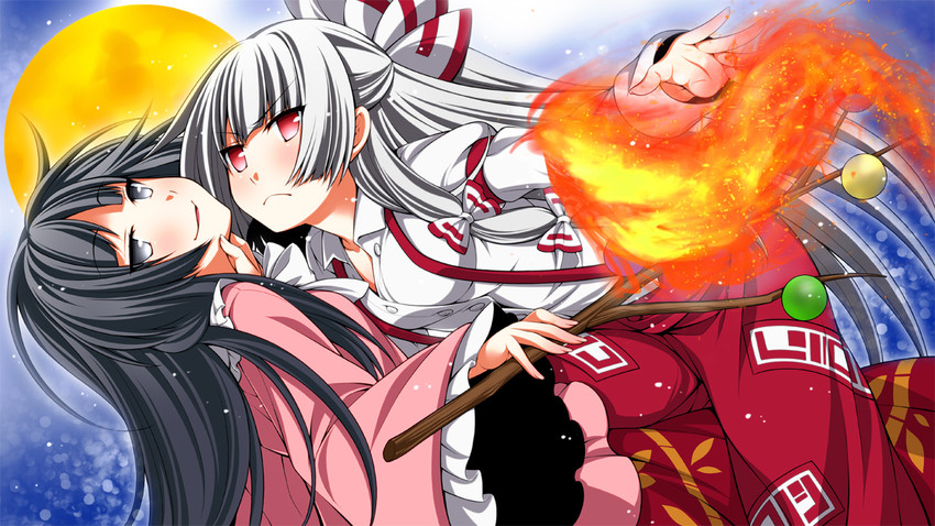 fujiwara no mokou and houraisan kaguya (touhou) drawn by eichi_yuu