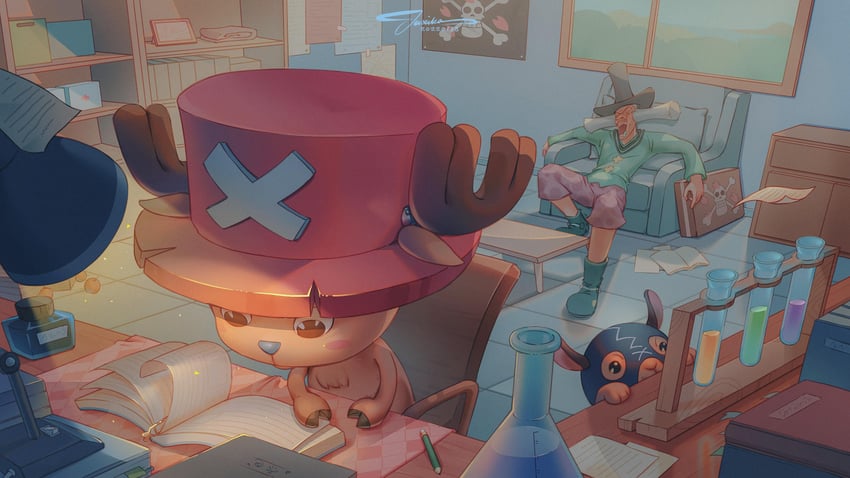 tony tony chopper and dr. hiluluk (one piece) drawn by juxika_xixi