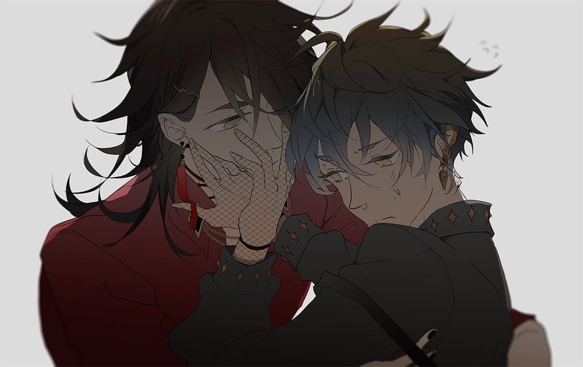 ike eveland and vox akuma (nijisanji and 1 more) drawn by mono_(freerotary)