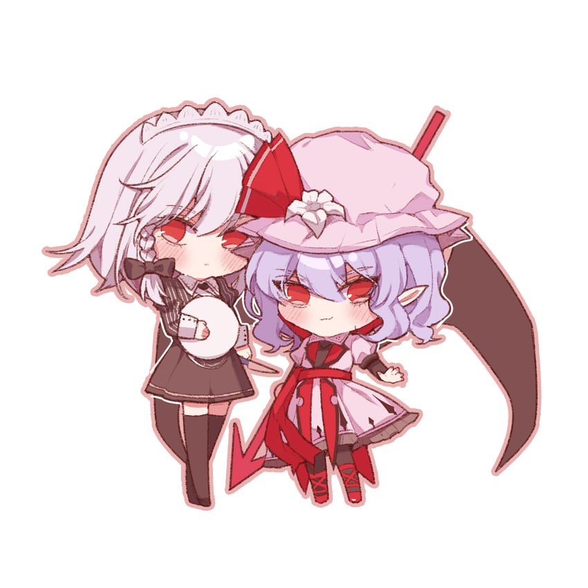 remilia scarlet and izayoi sakuya (touhou and 1 more) drawn by iwakoo