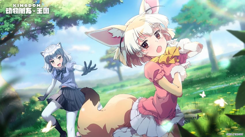 common raccoon and fennec (kemono friends and 1 more)