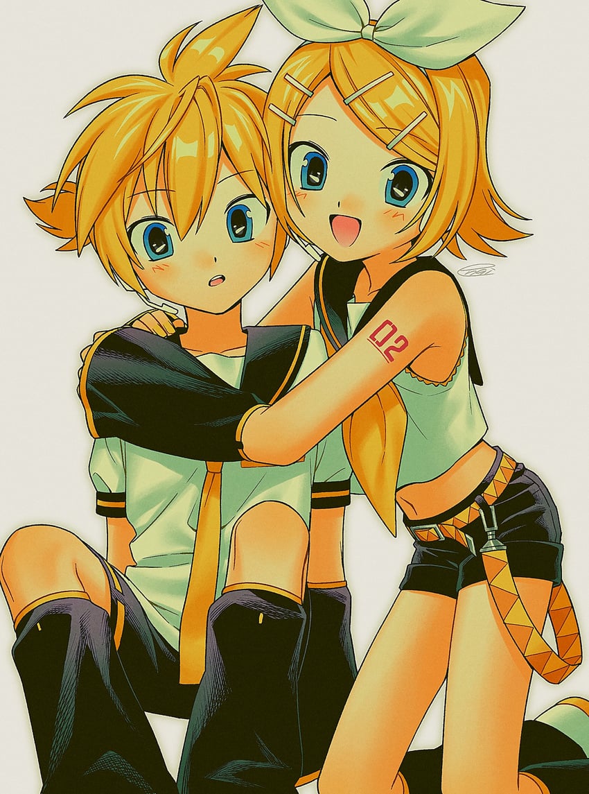 kagamine rin and kagamine len (vocaloid) drawn by menma_(enaic31)