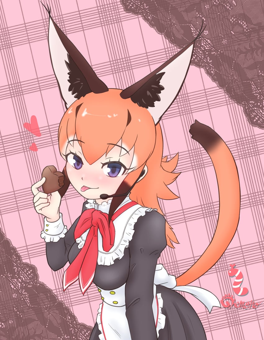 caracal (kemono friends and 1 more) drawn by nokemono-san_(bocchi_friend)