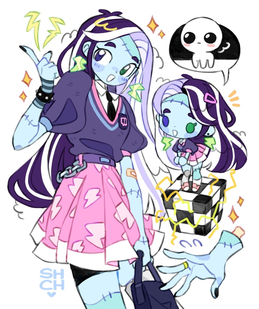 tbh creature and frankie stein (monster high) drawn by sharpycharot