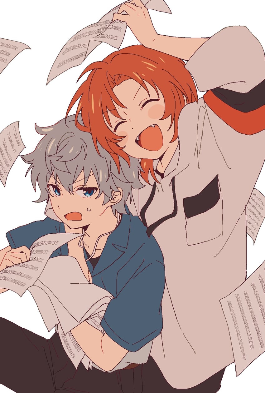 tsukinaga leo and sena izumi (ensemble stars!) drawn by nimaro0129