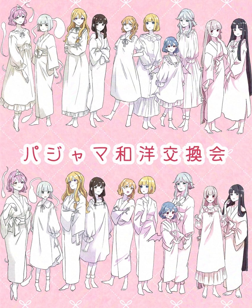 hakurei reimu, kirisame marisa, remilia scarlet, izayoi sakuya, konpaku youmu, and 5 more (touhou) drawn by mokoiscat