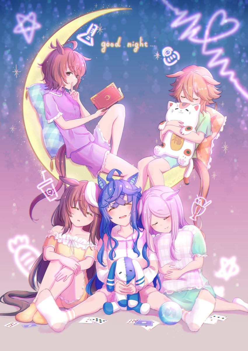 agnes tachyon, mejiro mcqueen, tokai teio, twin turbo, and matikanefukukitaru (umamusume and 1 more) drawn by kongariinu