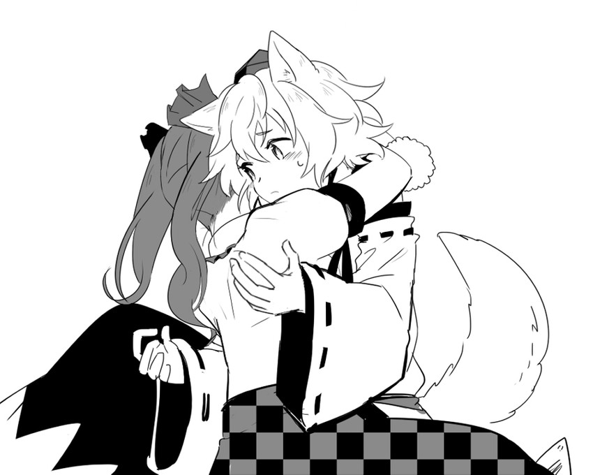 inubashiri momiji and himekaidou hatate (touhou) drawn by shikushiku_(amamori_weekly)
