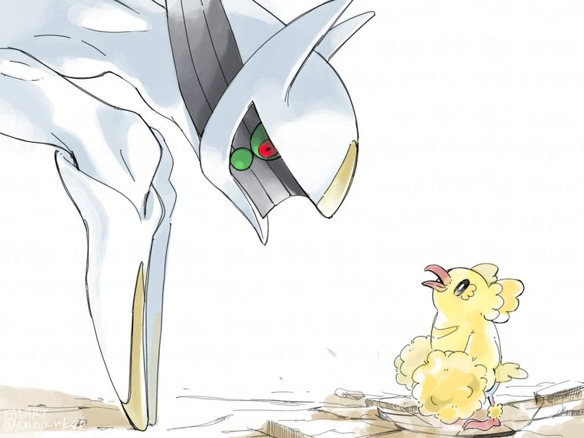 arceus and oricorio (pokemon and 2 more) drawn by yonno_rkgk