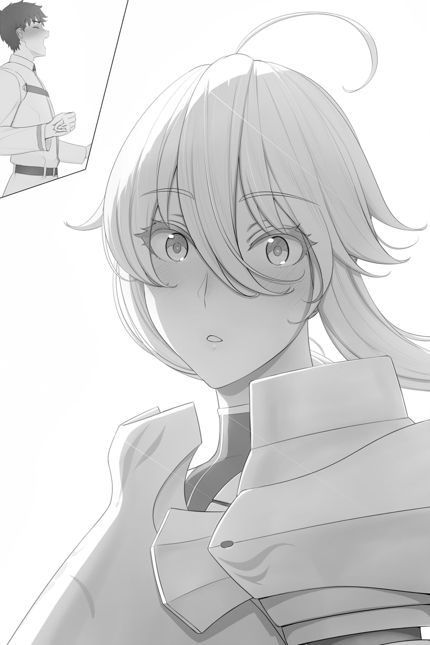 artoria pendragon and fujimaru ritsuka (fate and 1 more) drawn by lvl_(sentrythe2310)