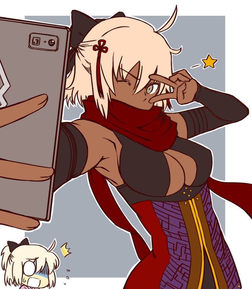 okita souji and okita souji alter (fate and 1 more) drawn by fumato