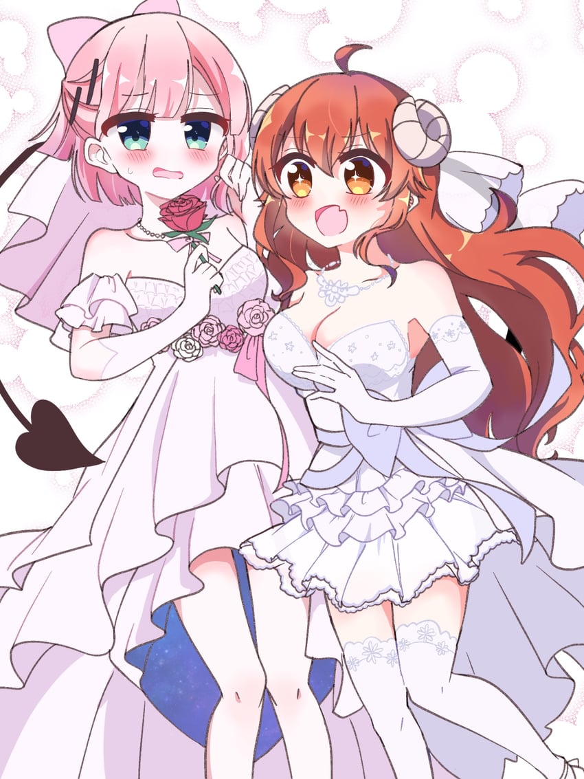 yoshida yuuko and chiyoda momo (machikado mazoku) drawn by yatsuhashi_xx