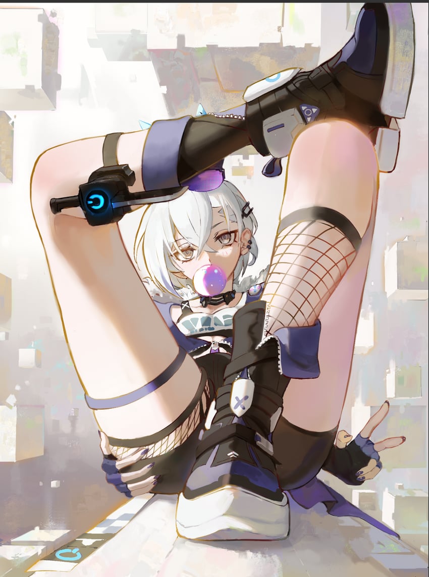 silver wolf (honkai and 1 more) drawn by subu_art