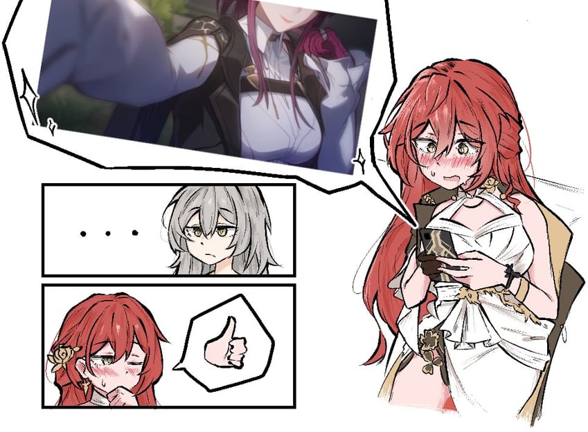 trailblazer, stelle, kafka, and himeko (honkai and 1 more) drawn by shuiro0z