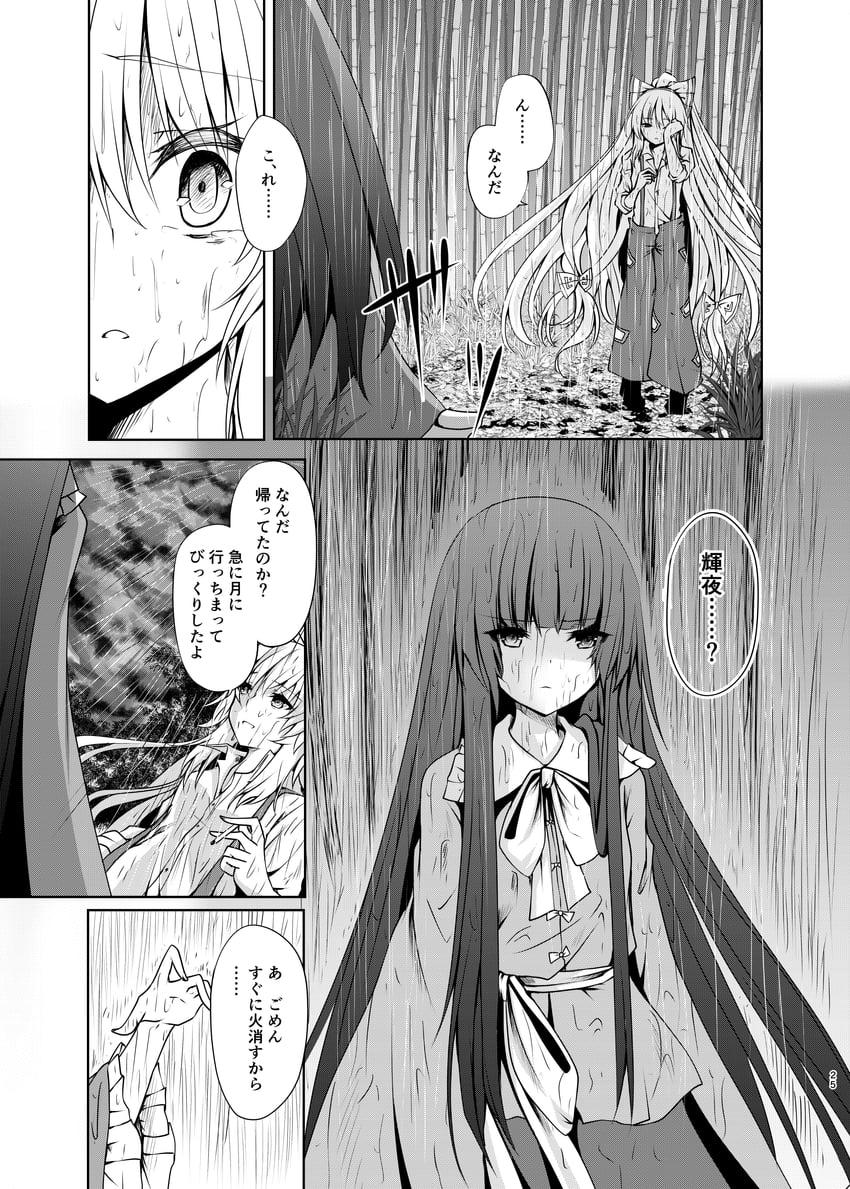 fujiwara no mokou and houraisan kaguya (touhou) drawn by kitora_(kisekinonameko)