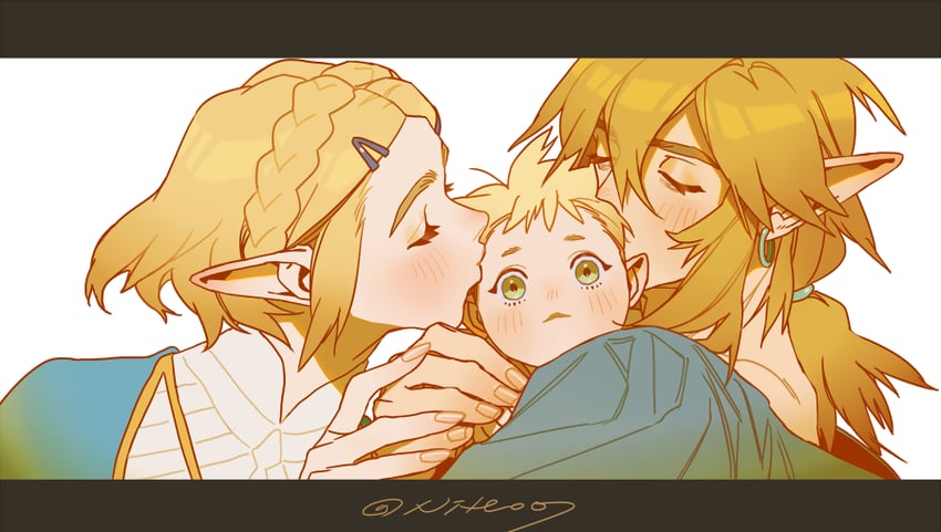 link and princess zelda (the legend of zelda and 1 more) drawn by niteo07