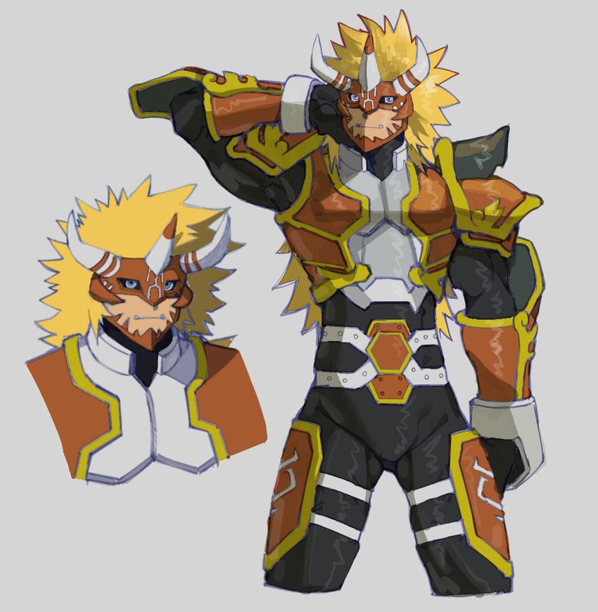 agnimon (digimon and 1 more) drawn by uza_(hellme)