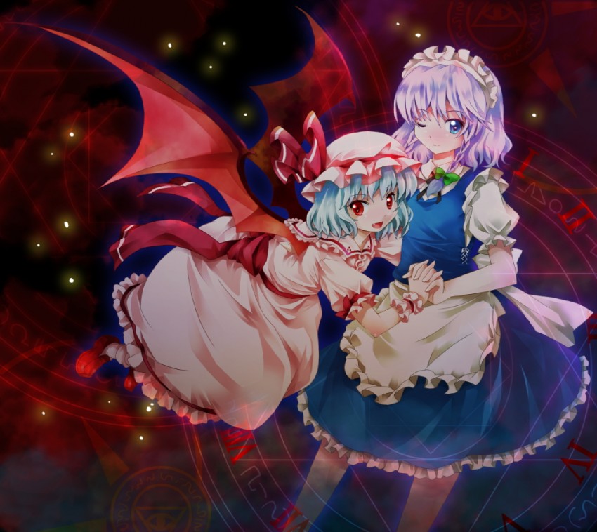 remilia scarlet and izayoi sakuya (touhou) drawn by michii_yuuki