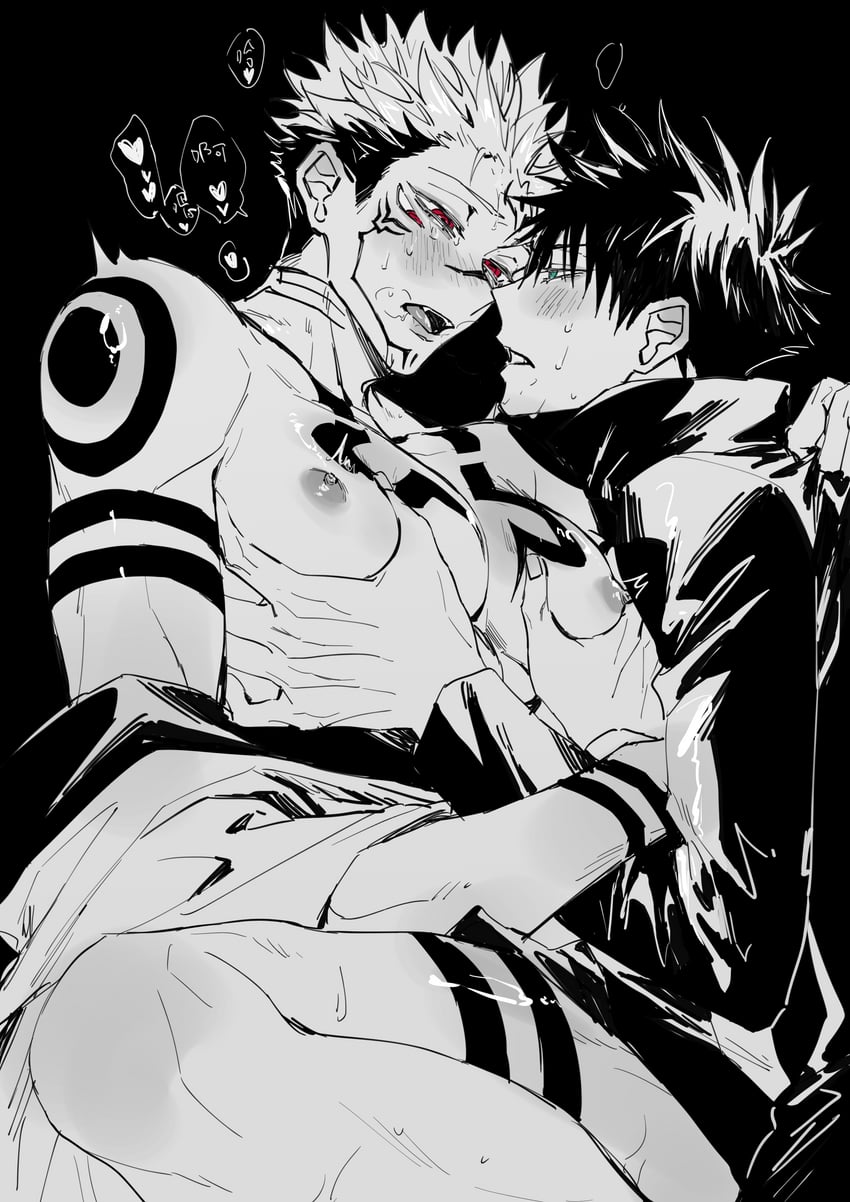 fushiguro megumi and ryoumen sukuna (jujutsu kaisen) drawn by azukiharuta_ju