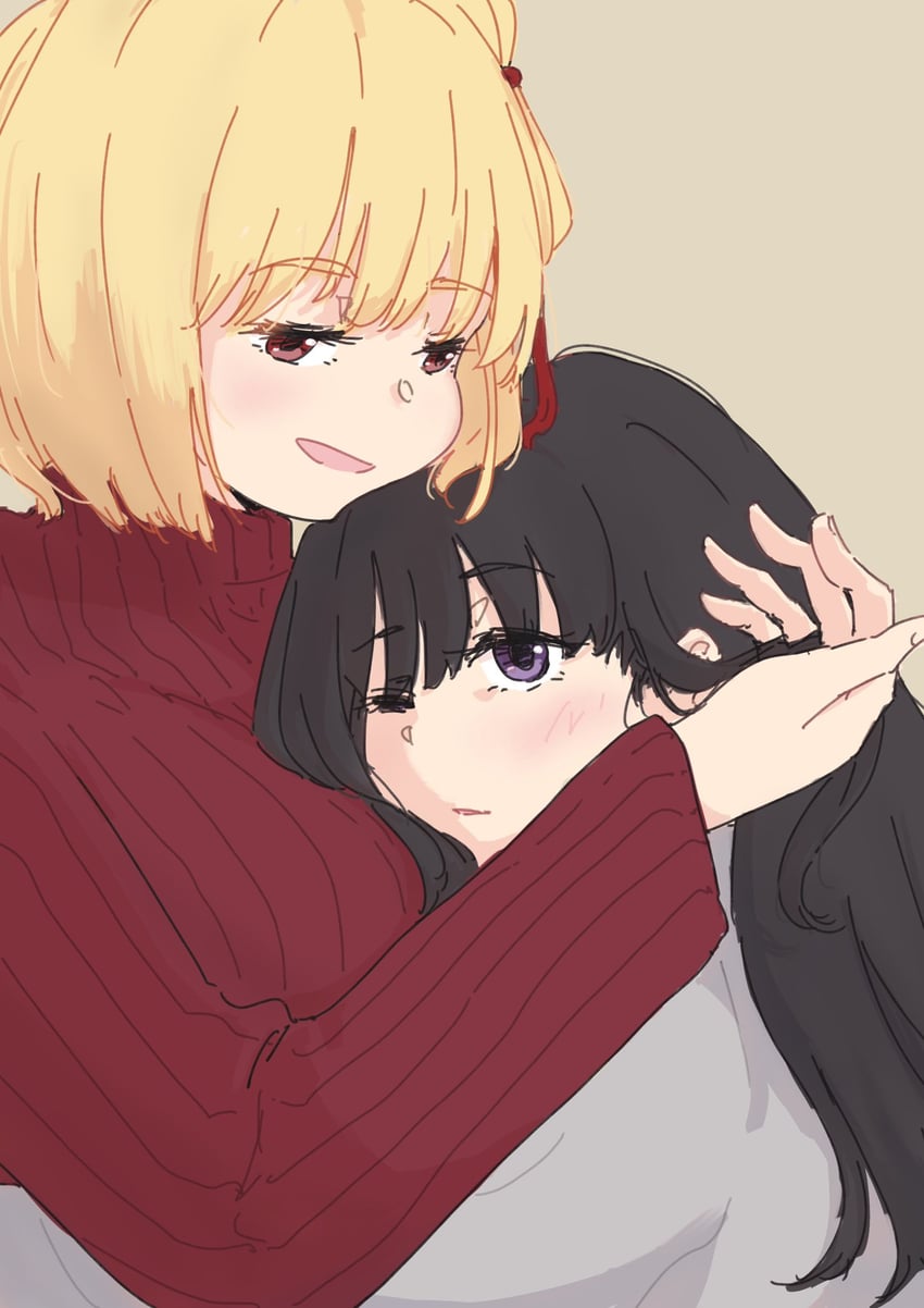 nishikigi chisato and inoue takina (lycoris recoil) drawn by daimyo0208