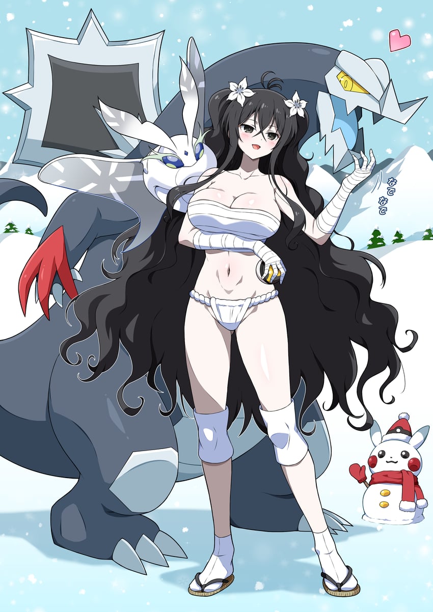 pikachu, frosmoth, fubuki, and baxcalibur (pokemon and 2 more) drawn by eggman_(ni_tamagoex)
