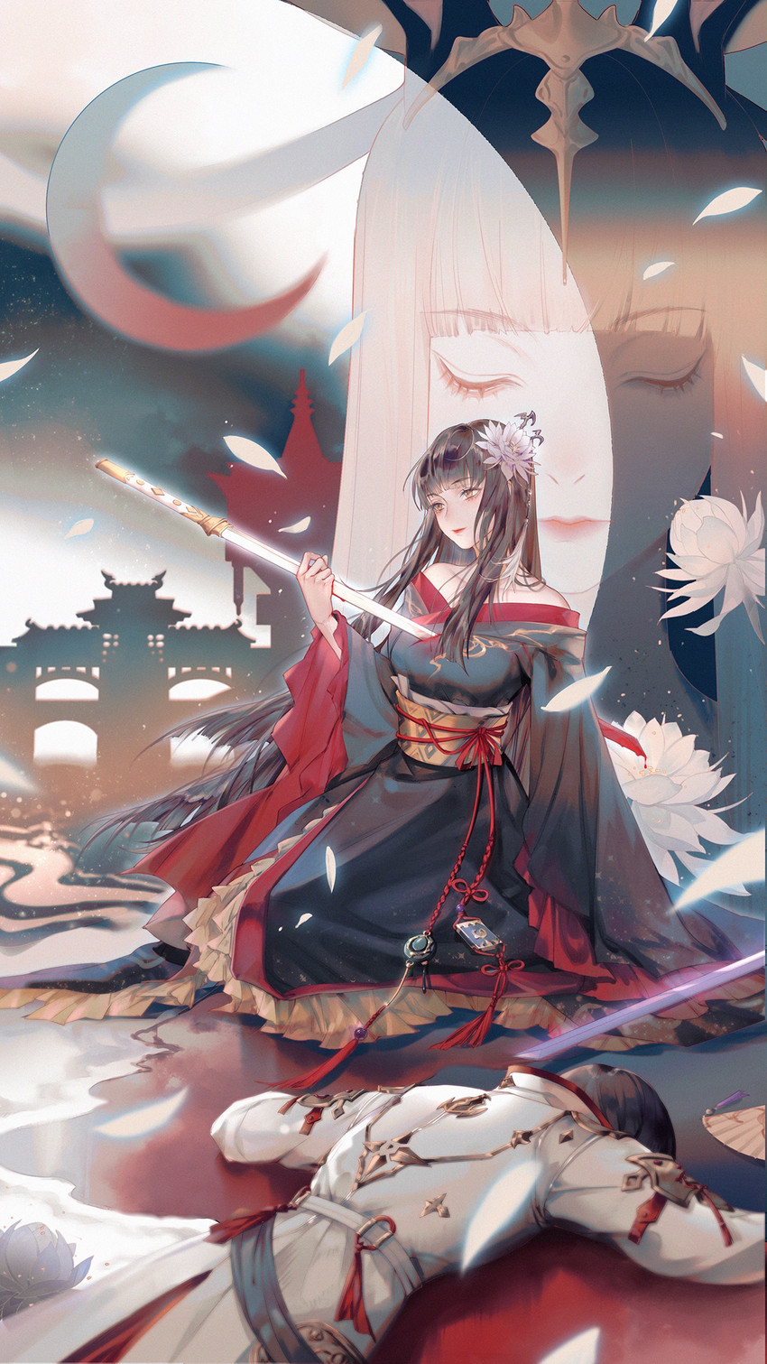 yotsuyu goe brutus, tsukuyomi, and asahi sas brutus (final fantasy and 1 more) drawn by xi_chu_yang_guan