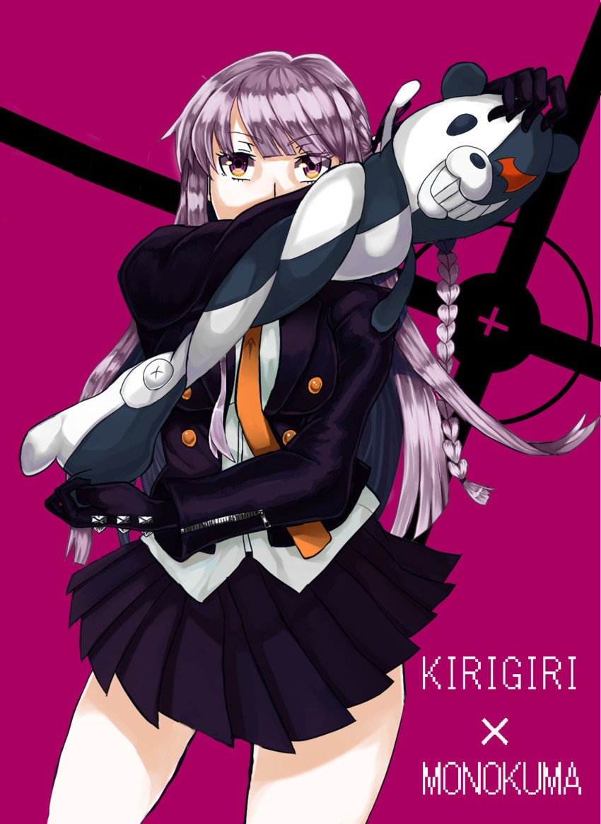 kirigiri kyoko and monokuma (danganronpa and 1 more) drawn by a-kiraa_(whisper)