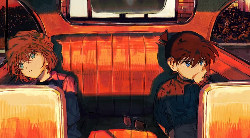 edogawa conan and haibara ai (meitantei conan) drawn by segami