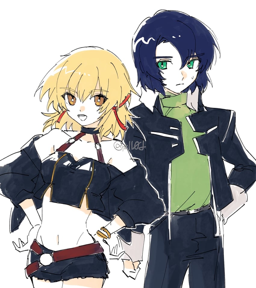 cagalli yula athha and athrun zala (gundam and 3 more) drawn by s110d