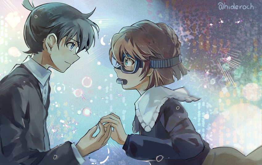 edogawa conan and haibara ai (meitantei conan and 1 more) drawn by st_ard