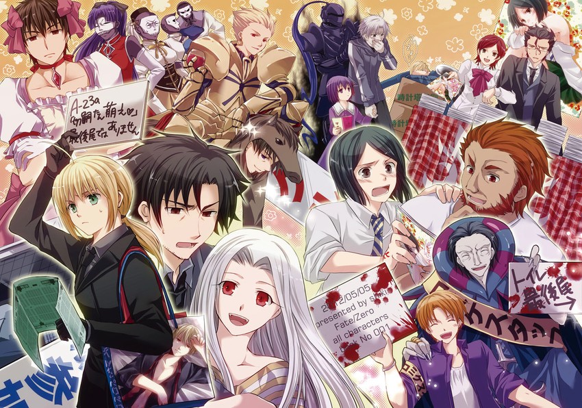 artoria pendragon, akemi homura, kaname madoka, miki sayaka, saber, and 20 more (fate and 2 more) drawn by iroha_(shiki)