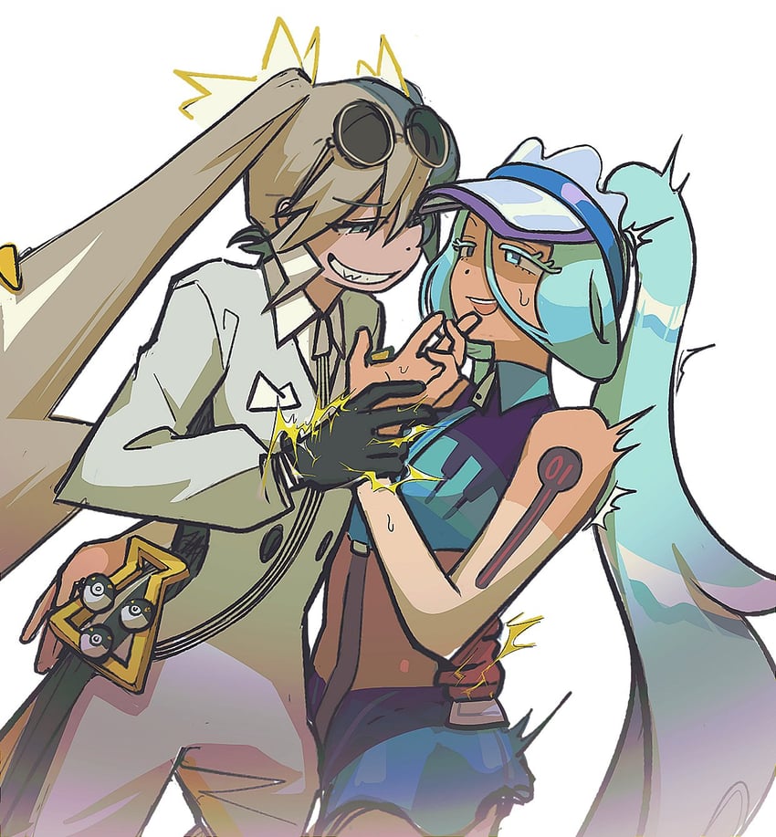 hatsune miku, water miku, and electric miku (pokemon and 2 more) drawn by nagdonggang