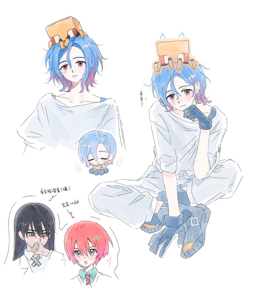 amate yuzuriha, shuji ito, nyaan, and conch (gundam and 1 more) drawn by otiyo