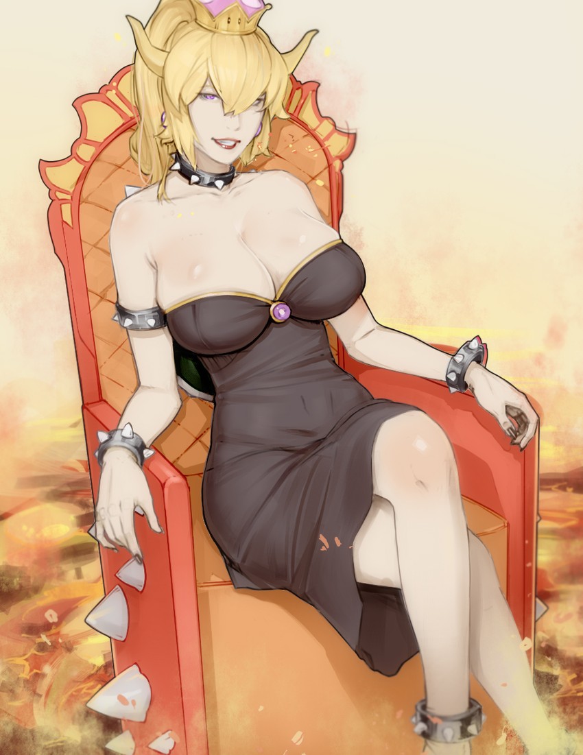 bowsette (mario and 1 more) drawn by materclaws