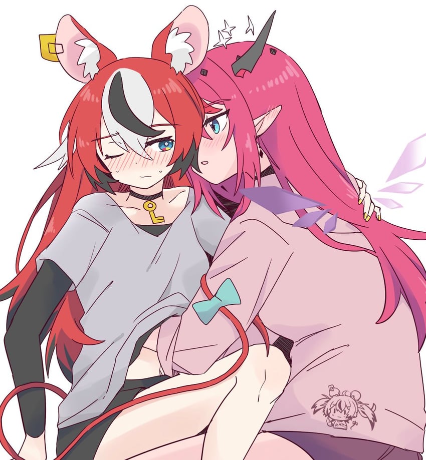 hakos baelz and irys (hololive and 1 more) drawn by ramphastostella