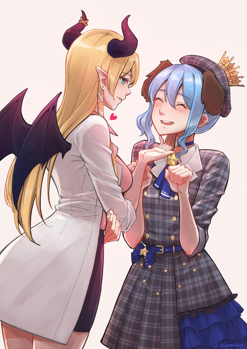 hoshimachi suisei and yuzuki choco (hololive) drawn by rin.hayashiki