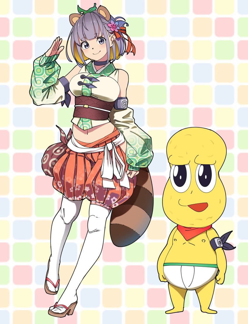 ponpoko and peanuts-kun (mode aim) drawn by shinomu_(cinomoon)