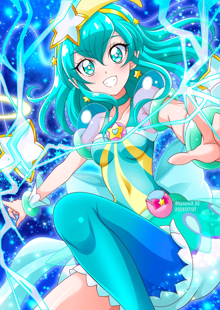 hagoromo lala and cure milky (precure and 1 more) drawn by hanzou