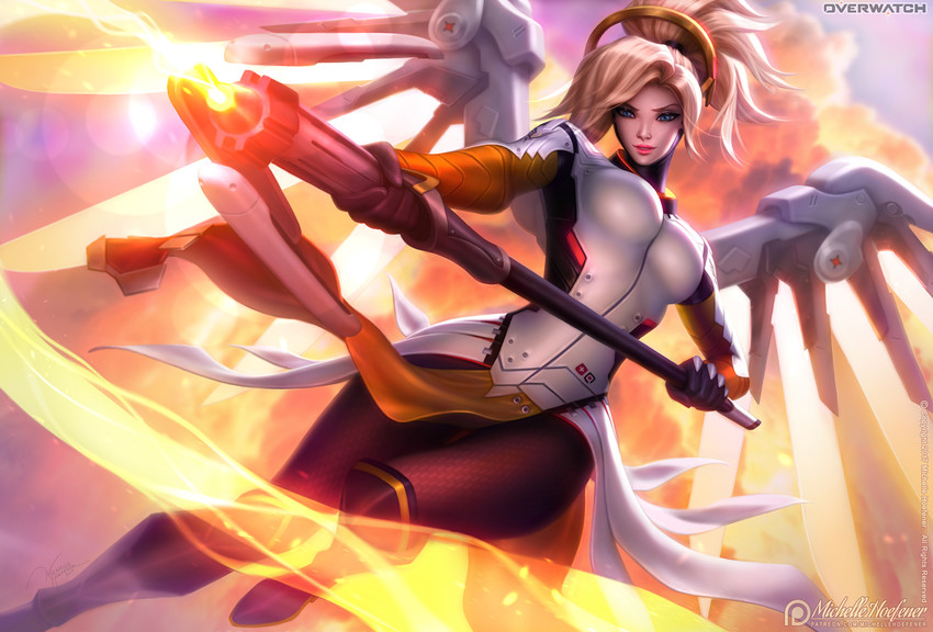 mercy (overwatch and 1 more) drawn by michelle_hoefener