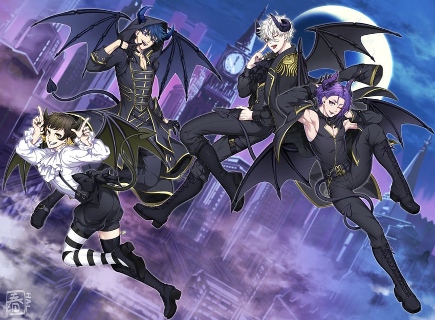 isagi yoichi, nagi seishirou, bachira meguru, and mikage reo (blue lock) drawn by halu-ca