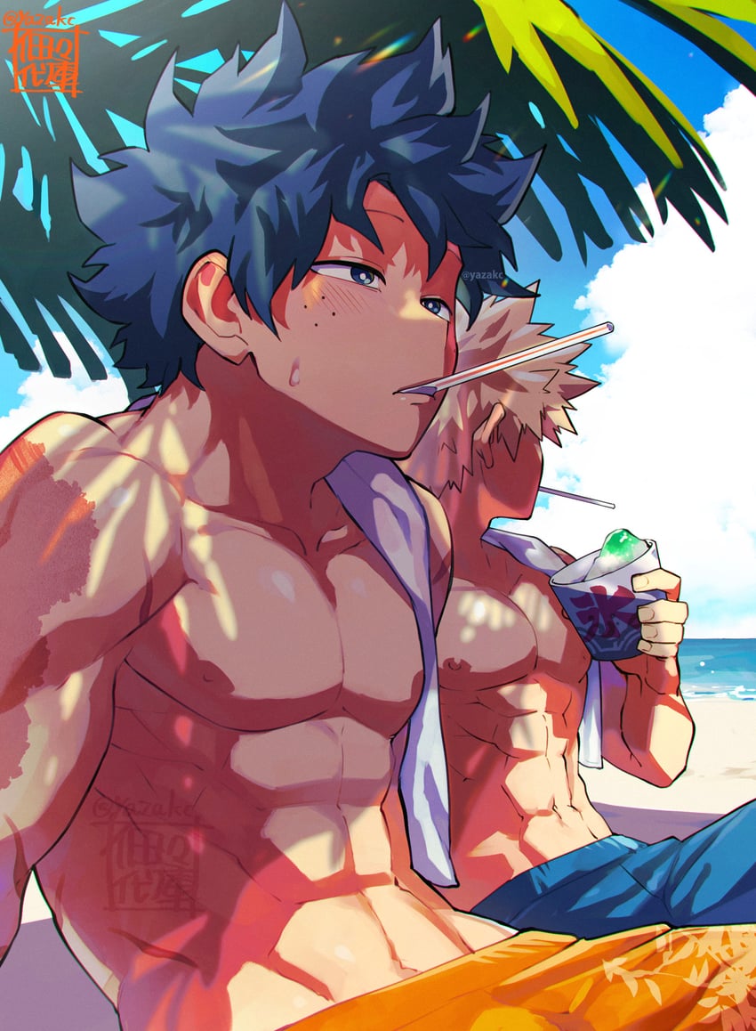 midoriya izuku and bakugou katsuki (boku no hero academia) drawn by yazaki_(yazakc)