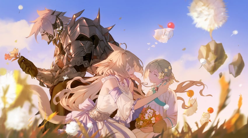 warrior of light, moogle, dark knight, sidurgu orl, and rielle de caulignont (final fantasy and 1 more)