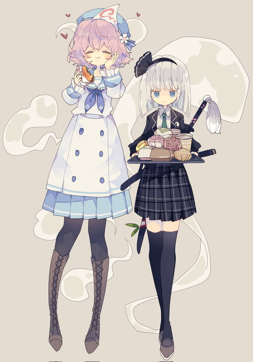 konpaku youmu and saigyouji yuyuko (touhou) drawn by nikorashi-ka