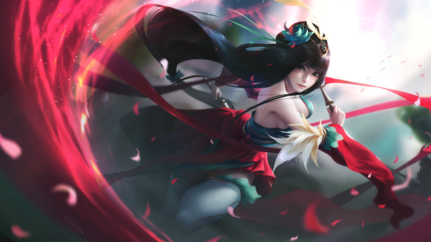 diao chan (romance of the three kingdoms) drawn by sai_foubalana