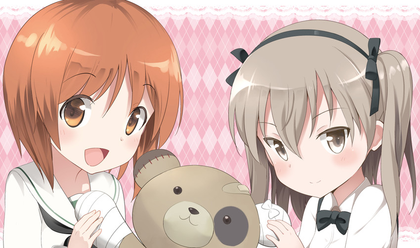 nishizumi miho, shimada arisu, and boko (girls und panzer) drawn by bell_(oppore_coppore)