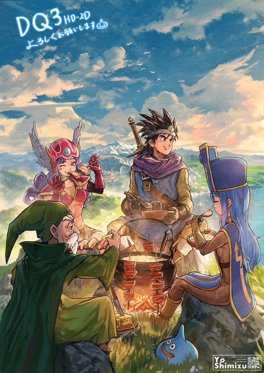 slime, warrior, priest, hero, and mage (dragon quest and 1 more) drawn by you_shimizu