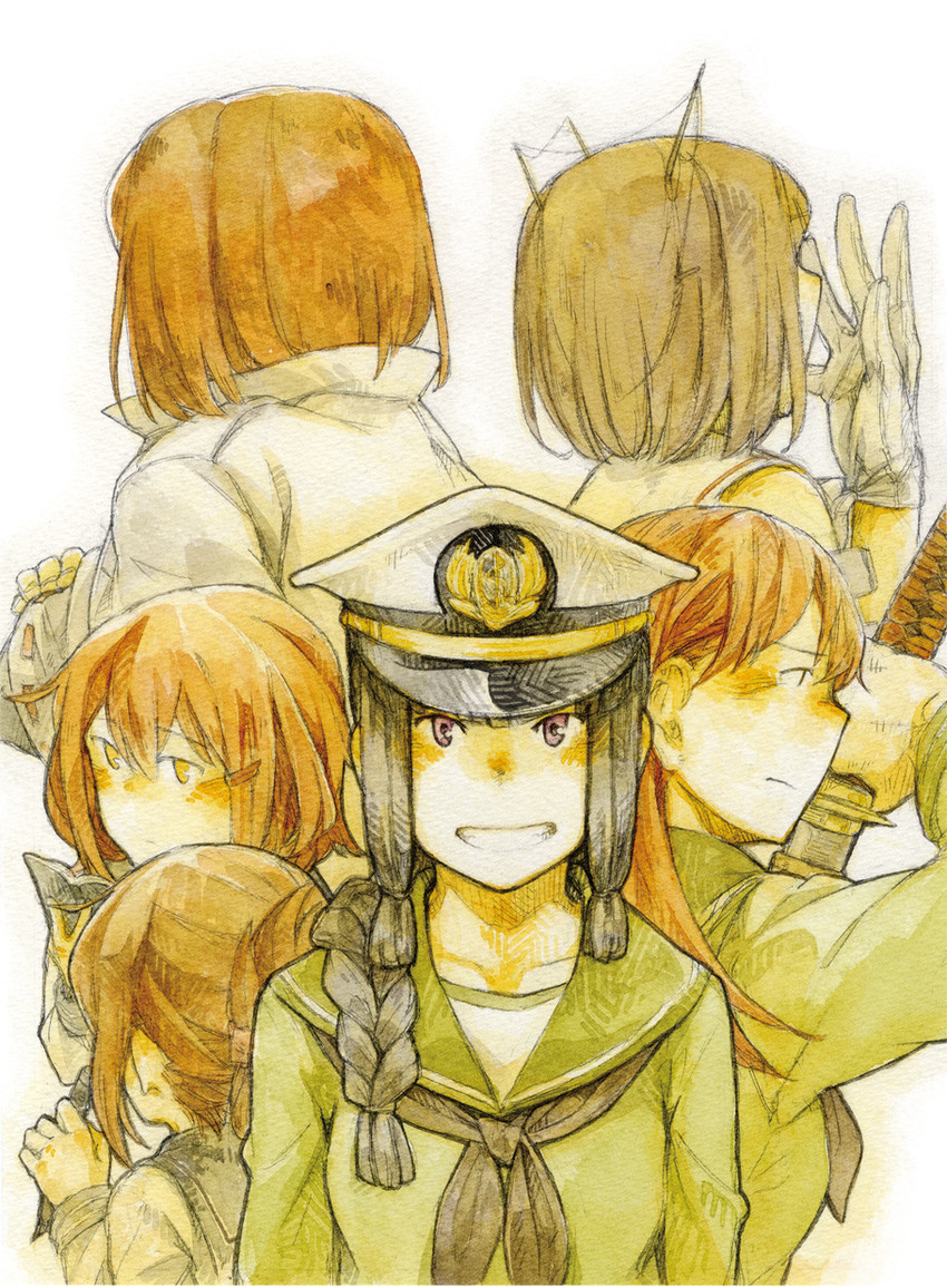 inazuma, ikazuchi, kitakami, ooi, maya, and 1 more (kantai collection) drawn by namae