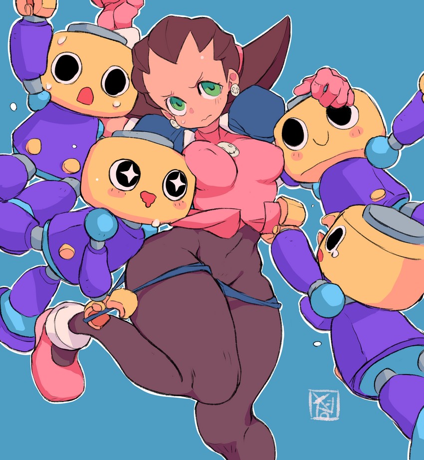 tron bonne and servbot (mega man and 1 more) drawn by starmilk