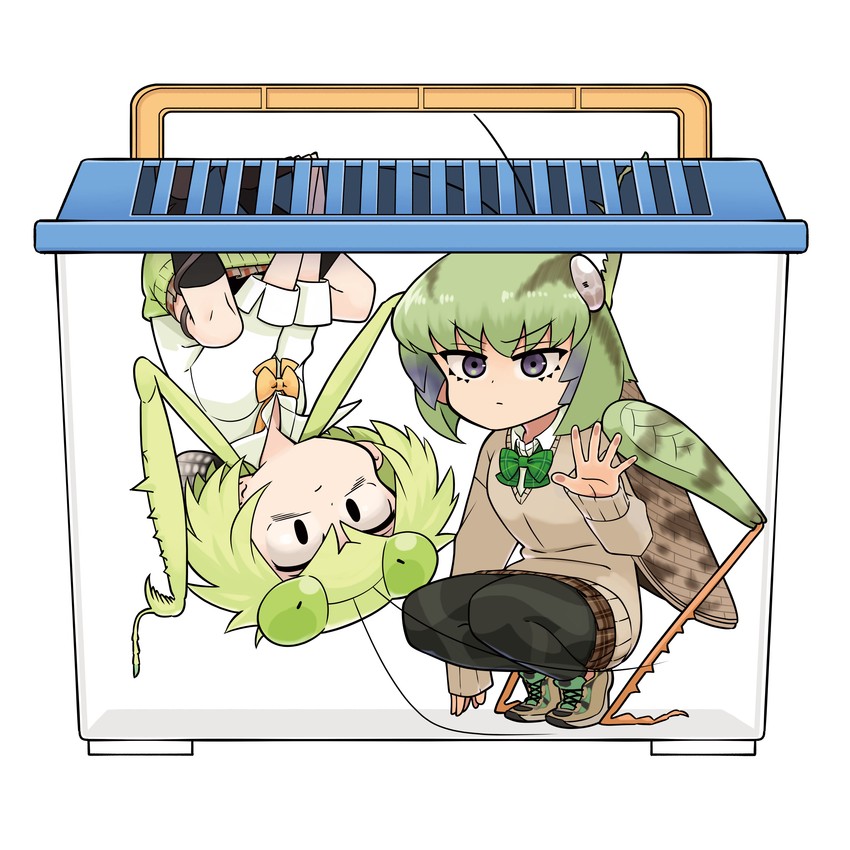 mantis akiyama and grasshopper inoue (original and 1 more) drawn by evolvingmonkey