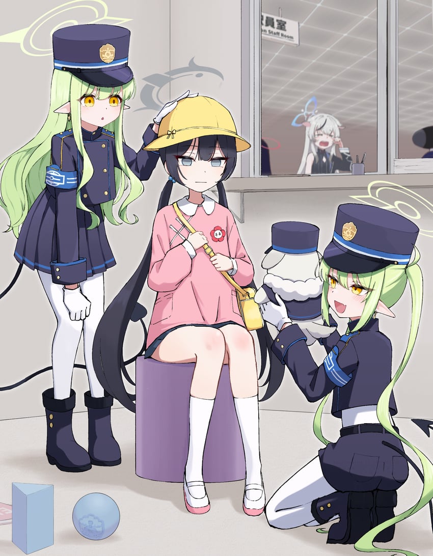 kisaki, hikari, nozomi, and kokona (blue archive) drawn by shiroiurushi